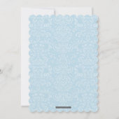 Invitation ÉLÉGANT HOLY BAPTISM élégant damask script bleu (Dos)