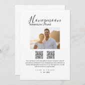 Invitation Elegant Honeymoon Fund QR Code Wedding Sign photo (Devant / Derrière)