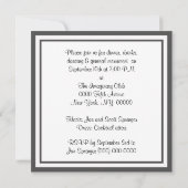 Invitation Elégant Houndstooth Black White Gold Party Invitat (Dos)