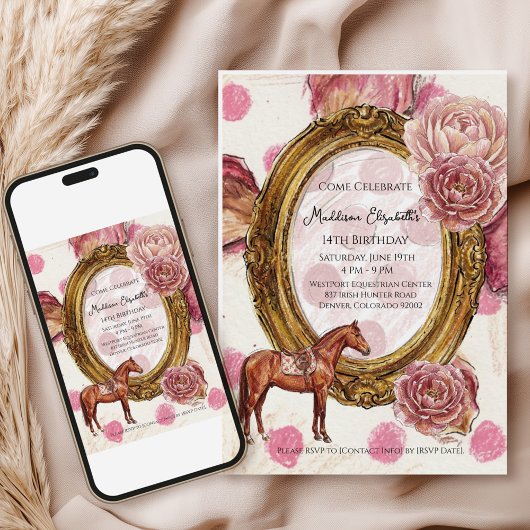 Invitation Elegant Hunter’s Equestrian Birthday