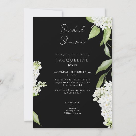 Invitation Élégant Hydrangea Blanc Mariage Cérémonie de Maria (Devant)