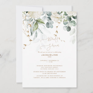 Invitation Élégant Hydrangea Blanc Mariage Cérémonie Fleurs