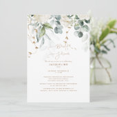 Invitation Élégant Hydrangea Blanc Mariage Cérémonie Fleurs (Debout devant)