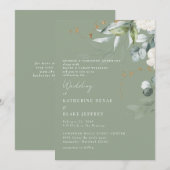 Invitation Élégant Hydrangea Blanche Mariage Sage Deux Parent (Devant / Derrière)