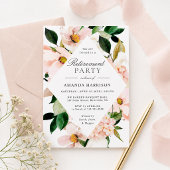 Invitation Elegant Hydrangea Blush Floral Retirement Party
