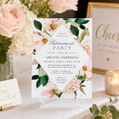Invitation Elegant Hydrangea Blush Floral Retirement Party