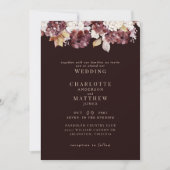 Invitation Élégant Hydrangea Bordeaux Mariage sans parents  (Devant)