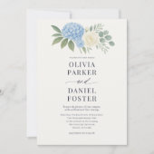 Invitation Elegant Hydrangea Botanical Eucalyptus Wedding (Devant)