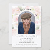 Invitation Elegant Hydrangea Memorial Photo Announcement (Devant)