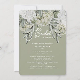 Invitation Élégant Hydrangea Sage Mariage Arrondi