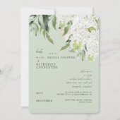 Invitation Élégant Hydrangea Vert Sauge Clair Baby Shower de (Devant)