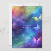 Invitation Élégant, Il Me Donne Fête des mariées Aux Papillon (Dos)