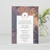 Invitation Elégant Imaginaire Floral Boho Rose or (Debout devant)