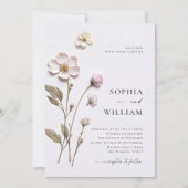 Invitation Élégant imprimé Pastel Boho Mariage de fleurs (Devant)