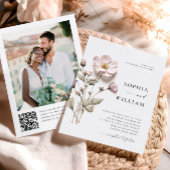 Invitation Élégant imprimé Pastel Boho Mariage de fleurs