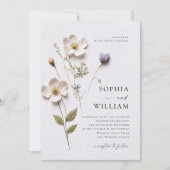 Invitation Élégant imprimé Pastel Boho Mariage de fleurs (Devant)