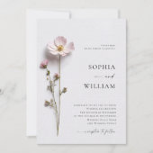 Invitation Élégant imprimé Pastel Boho Mariage de fleurs (Devant)