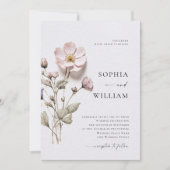 Invitation Élégant imprimé Pastel Boho Mariage de fleurs (Devant)