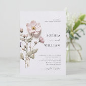 Invitation Élégant imprimé Pastel Boho Mariage de fleurs (Debout devant)