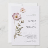Invitation Élégant imprimé Pastel Boho Mariage de fleurs (Devant)