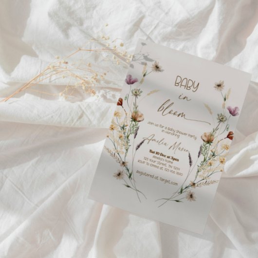 Invitation Elegant "In Bloom" Baby Shower Party