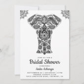 Invitation Elégant Indien Henna Elephant Fête des mariées Inv (Devant)