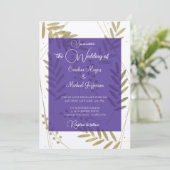 Invitation Elégant intemporel doux or floral Accents (Debout devant)