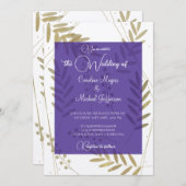 Invitation Elégant intemporel doux or floral Accents (Devant / Derrière)