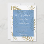 Invitation Elégant intemporel doux or floral Accents (Devant)