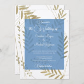 Invitation Elégant intemporel doux or floral Accents (Devant / Derrière)