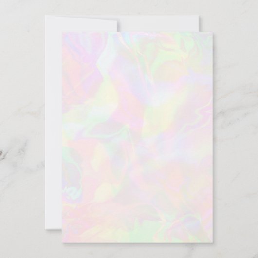 Invitation Élégant Iridescente Holographique Mariage moderne (Dos)