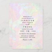 Invitation Élégant Iridescente Holographique Mariage moderne (Devant / Derrière)