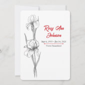 Invitation Elegant Iris "Celebrating the Life" Funeral (Dos)