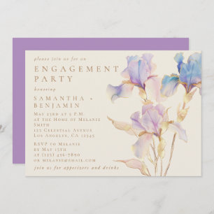 Invitation Élégant Iris Floral Engagement Party