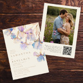 Invitation Elegant Iris QR Code Mariage photo