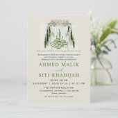 Invitation Elegant Islamic Floral Wedding Arch Nikah (Debout devant)