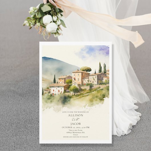 Invitation Elégant Italie Paysage Destination Mariage