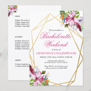 Invitation Élégant Itinéraire de Week-end d'Enterrement de Vi