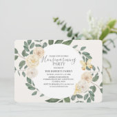 Invitation Élégant ivoire et Parti Vert de la Ménage (Debout devant)