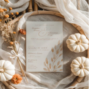 Invitation Élégant ivoire et Terracotta Mariage botanique d'a