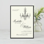 Invitation Elegant Ivory Black and white Photo Wedding (Debout devant)