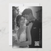 Invitation Elegant Ivory Black and white Photo Wedding (Dos)
