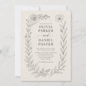 Invitation Elegant Ivory Botanical Floral Wedding (Devant)