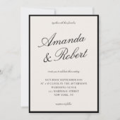 Invitation Elegant Ivory Calligraphy Old Money Wedding (Devant)