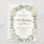 Invitation Elegant Ivory Floral 18th Birthday Debut (Devant)
