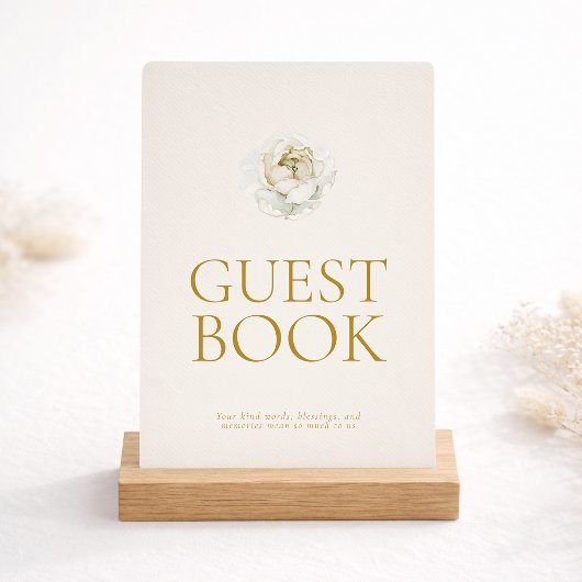 Invitation Elegant Ivory Floral Guest Book Sign