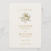 Invitation Elegant Ivory Floral Save the Date Card (Devant)