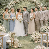 Invitation Elegant Ivory Floral Wedding Attire Card