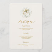 Invitation Elegant Ivory Floral Wedding Menu Card (Devant)