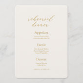 Invitation Elegant Ivory Rehearsal Dinner Menu Card (Devant)